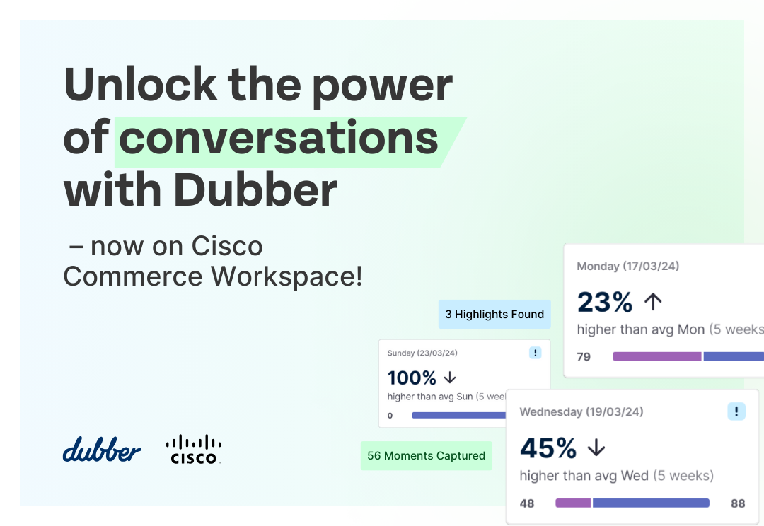 Dubber Expands AI-Powered Conversation Intelligence on Cisco Commerce Workspace